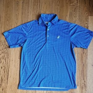 Men's Blue Patterned Polo Shirt